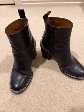 Givenchy Black Leather Chain-Trim Ankle Boots